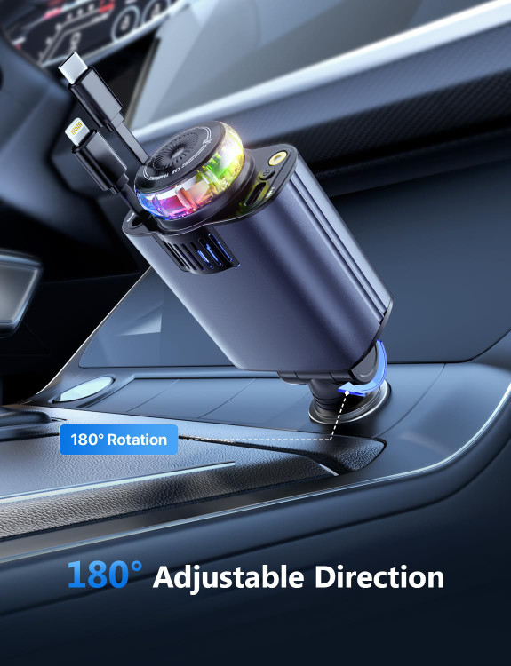 شارژر فندکی خودرو 45 وات 5 کاره مدل D1 STARLIGHT CAR CHARGER D1