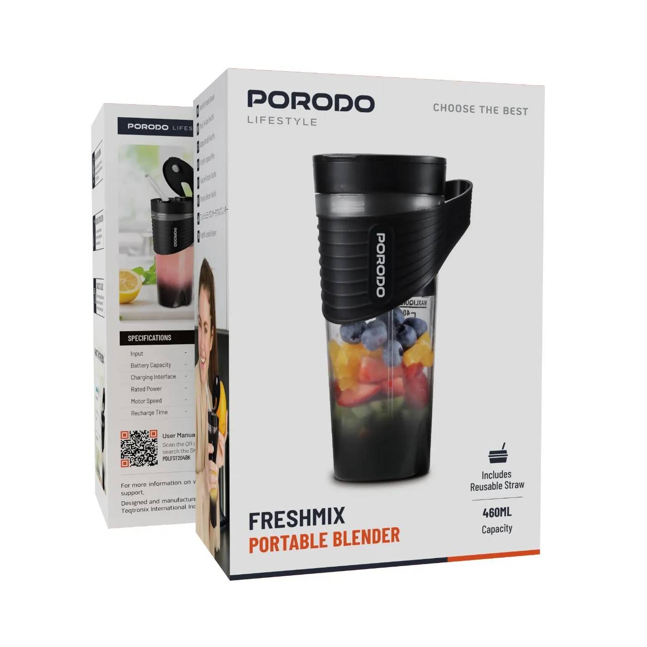 مخلوط‌کن قابل حمل Porodo  مدل Freshmix (LFS204) | نوشیدنی تازه در 40 ثانیه، هرجا که هستید