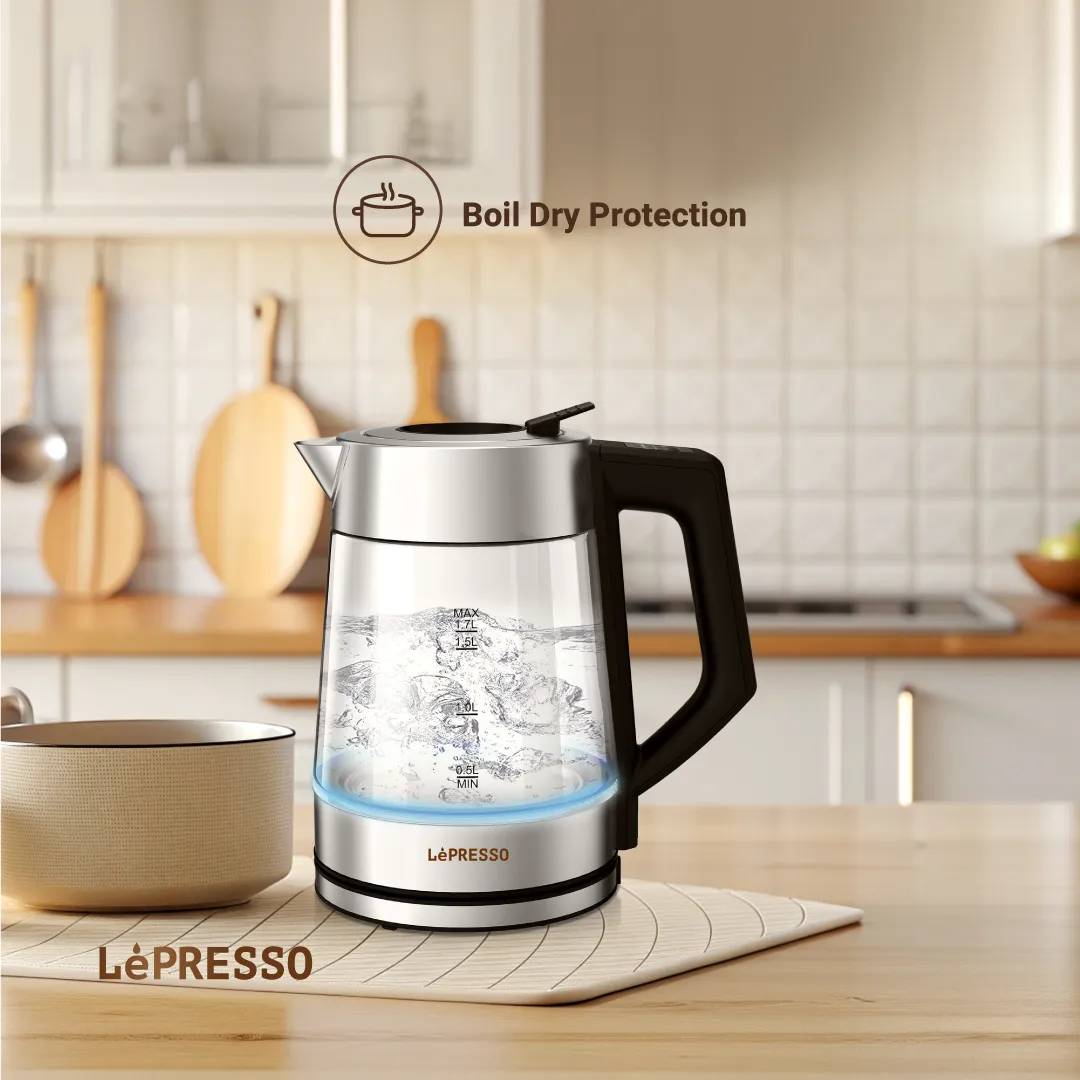 کتری برقی شیشه‌ای هوشمند LePresso مدل LP008 | LePresso Smart Glass Electric Kettle