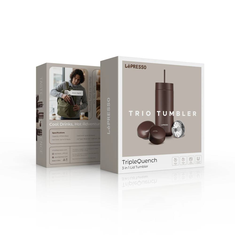 تراول ماگ ۳ کاره LePRESSO مدل  TripleQuench (Trio Tumbler) | فلاسک عایق حرارتی با پوشش سرامیکی