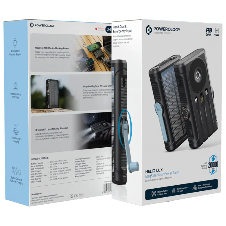 نمای کامل پاوربانک Powerology Helio Lux 20000mAh