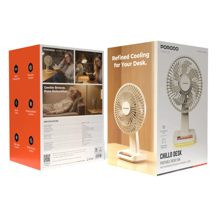 Porodo Chillo Portable Desk Fan