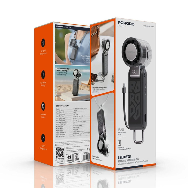 Porodo Chillo Volt Foldable Cooling Fan