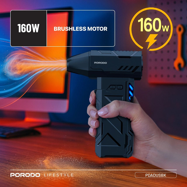 جت فن قدرتمند شارژی و قابل حمل Porodo Lifestyle TurboBlast مدل PDADUS