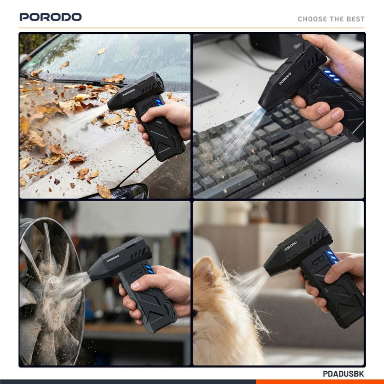 جت فن قدرتمند شارژی و قابل حمل Porodo Lifestyle TurboBlast مدل PDADUS