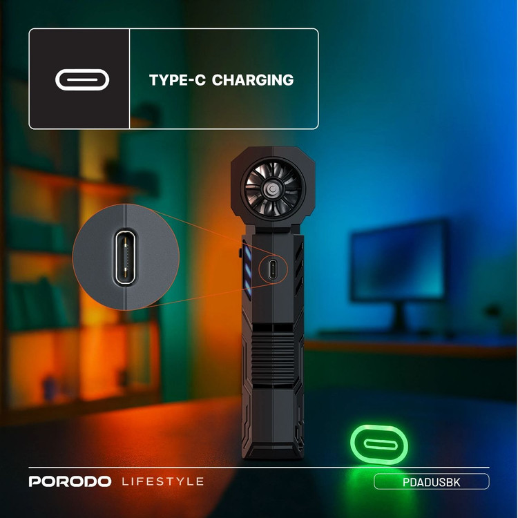 جت فن قدرتمند شارژی و قابل حمل Porodo Lifestyle TurboBlast مدل PDADUS