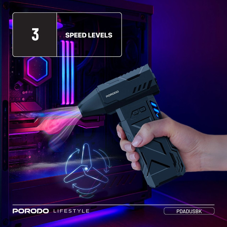 جت فن قدرتمند شارژی و قابل حمل Porodo Lifestyle TurboBlast مدل PDADUS